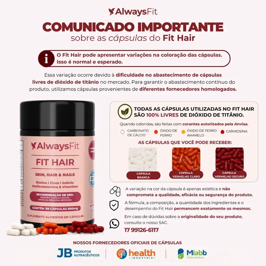 Cápsulas FIT HAIR de perto